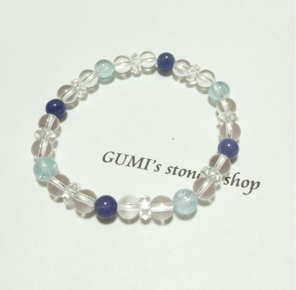ブルートパーズ×タンザナイトのブレスレット ブレスレット GUMI