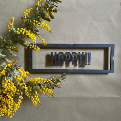 アイアンロゴピン「HAPPY‼︎」長四角枠 1枚目の画像