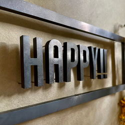 アイアンロゴピン「HAPPY‼︎」長四角枠 2枚目の画像