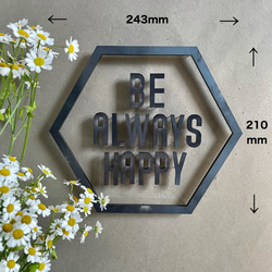 IRON ROGOPIN アイアンロゴピン「BE ALWAYS HAPPY」六角形枠 2枚目の画像