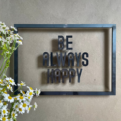 IRON ROGOPIN アイアンロゴピン「BE ALWAYS HAPPY」長四角枠(大) 1枚目の画像