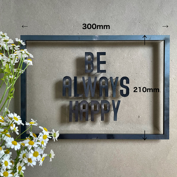 IRON ROGOPIN アイアンロゴピン「BE ALWAYS HAPPY」長四角枠(大) 2枚目の画像