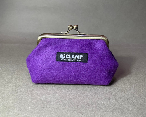紫色フェルト生地のがま口ポーチ S がま口 CLAMP 通販 12487359