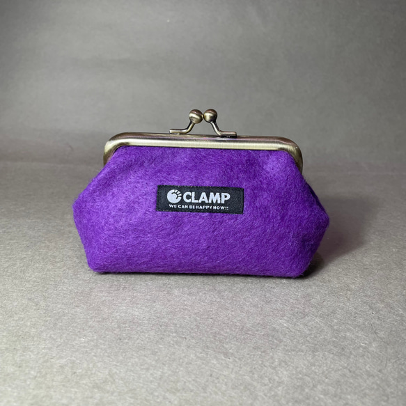 紫色フェルト生地のがま口ポーチ S がま口 CLAMP 通販 12487359