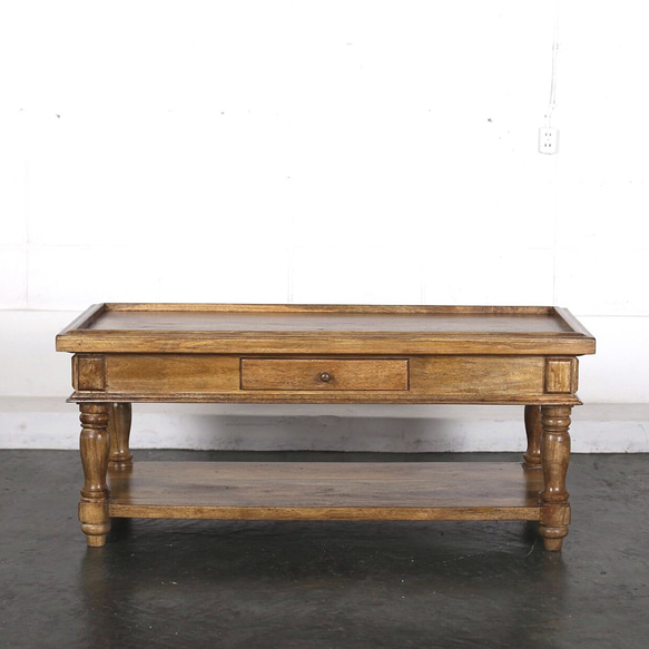 wooden antique coffee table / shelf 1枚目の画像
