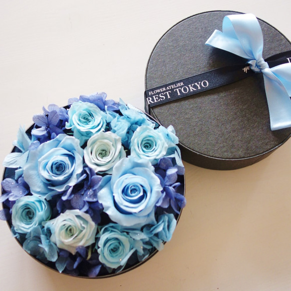 ☆父の日ギフトにも☆ “Bluette des Fleurettes ”（BLUE）花畑のようなフラワーボックス 2枚目の画像