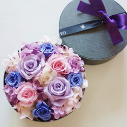 LUXURY BOX “Bluette des Fleurettes ”（PURPLE）花畑のようなフラワーボックス 2枚目の画像