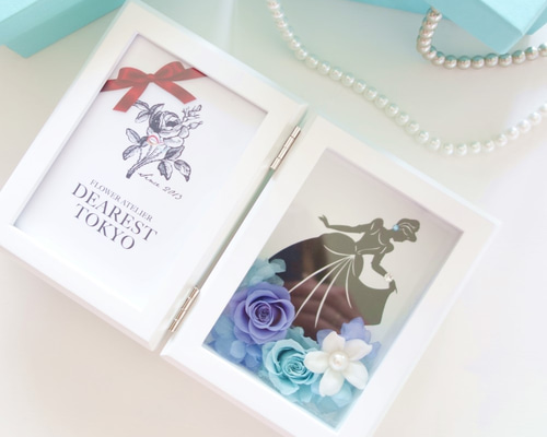 シンデレラ フォトフレーム 引き出し付き MEMORIES “Cinderella” ♡切り絵×プリザーブドフラワー♡シンデレラの