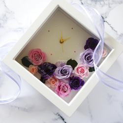 《名入れギフト・メッセージ刻印》message ROSE  “flower time”  大人可愛い花時計 1枚目の画像