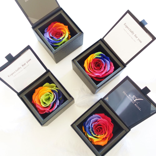 送料無料【母の日ギフトにも☆】DIAMOND ROSE “my RAINBOW”レインボー