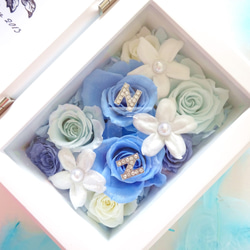 MEMORIES  “happy wedding（BLUE）”  新郎新婦（カップル）のイニシャル入りフォトフレーム 2枚目の画像