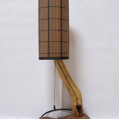 照明】ケヤキ製：少し大きめのすだれ傘の照明 スタンドライト