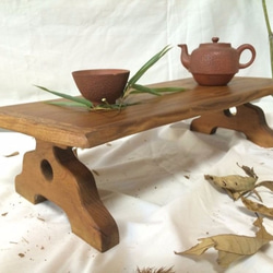 【テーブル】ケヤキ・スギ製：低めでシンプルなミニテーブル 1枚目の画像