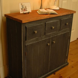 アンティーク風キャビネット アントラシット 】 その他家具 Pemupelu