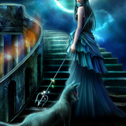 《ヘカテー》月の女神のフェザーピアス　～ルナフラッシュブラック～ 10枚目の画像