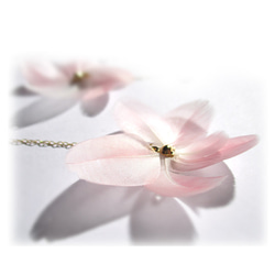 《春待ち桜》　〜フラミンゴのフェザー　桜ピアス〜　桜ハンドメイド2021 10枚目の画像