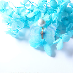 《シルフィード》風の妖精　〜紫陽花と蝶の2wayピアス（イヤリング） 6枚目の画像
