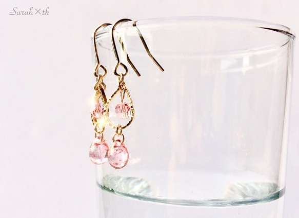 SWAROVSKI Crystal ＆ Czech beads ・pink！ 3枚目の画像