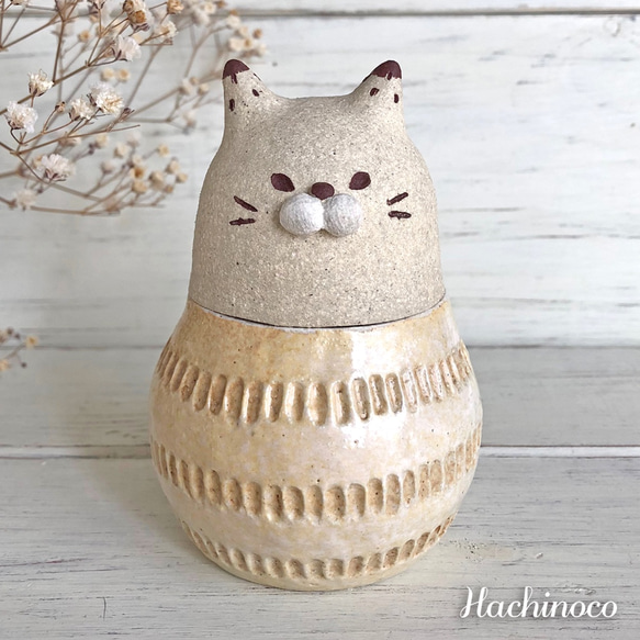 人形 ネコ ブタ 陶器 オブジェ 置物 インテリア 工芸品 美術品