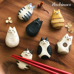 【受注制作】陶土 猫の箸置き/単品　※2〜3週間程お時間かかります 5枚目の画像