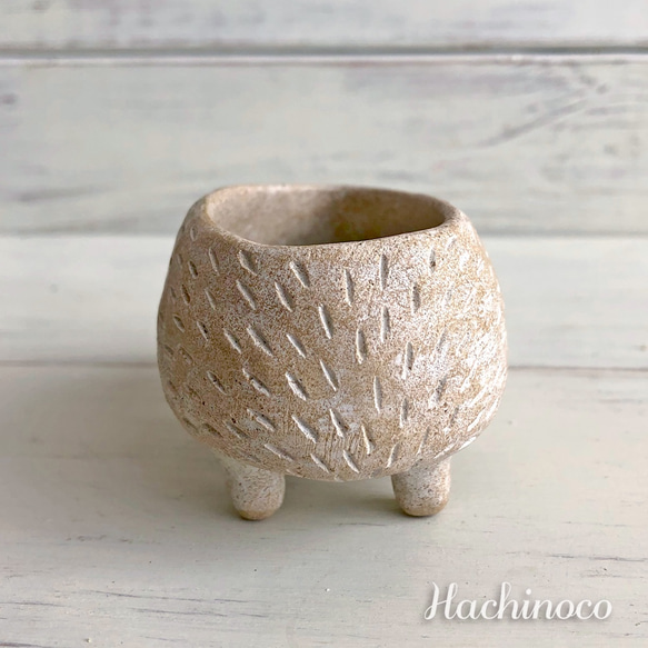 【再販】陶土　ハリネズミの植木鉢 / 小 3枚目の画像