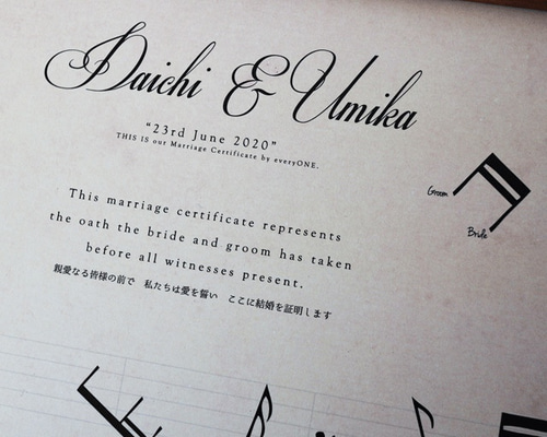 WEDDING MUSIC with 結婚証明書 （フレームセット：ブラウン