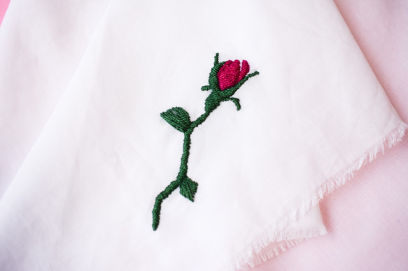 薔薇と馬の刺繍スカーフ 7枚目の画像