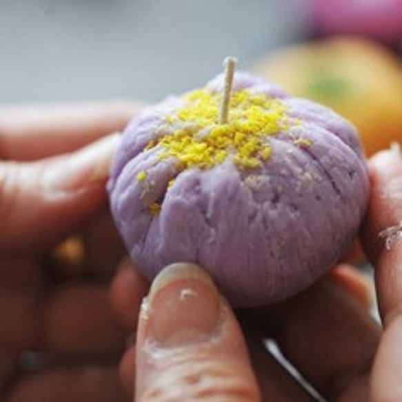 和菓子キャンドル「紫芋きんとん」 2枚目の画像