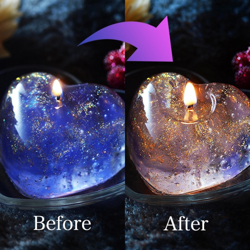 色が変化する不思議なキャンドル | 3Cキャンドル（HEART) キャンドル