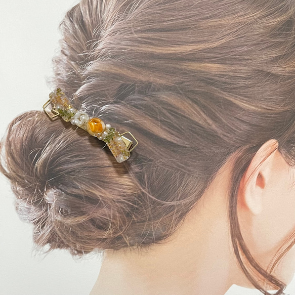 【選べる5種】カラフルシェル&フラワーのヘアクリップ 5枚目の画像