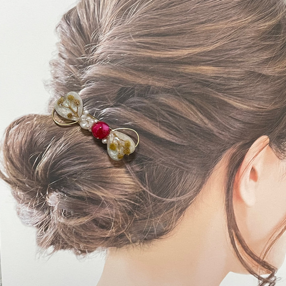 【選べる5種】カラフルシェル&フラワーのヘアクリップ 7枚目の画像