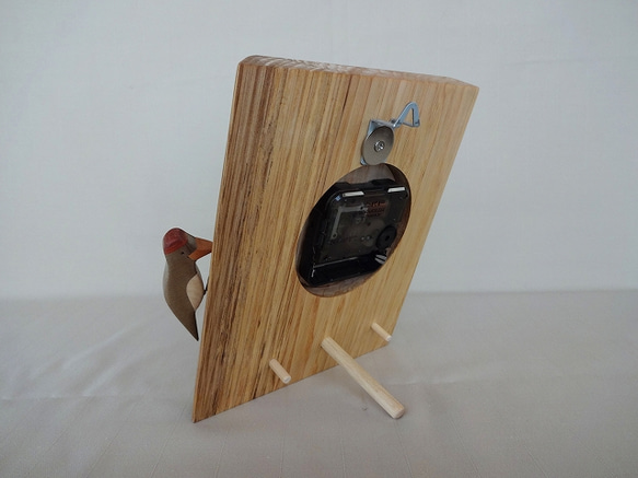 木製時計－きつつき（角タイプ） 4枚目の画像
