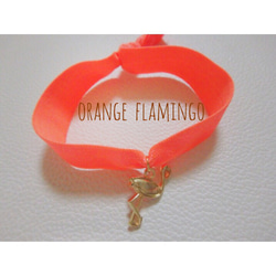 Flamingo bracelet フラミンゴ バンド ブレスレット ネオンオレンジ 1枚目の画像