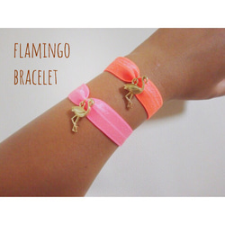 Flamingo bracelet フラミンゴ バンド ブレスレット ネオンオレンジ 3枚目の画像