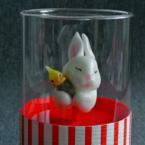 飴細工 オカメインコぎゅーウサギ（白） （ケース入り） 和菓子