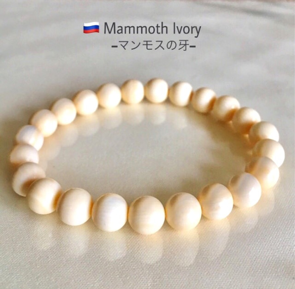 超貴重】マンモスの牙 #jp001 鑑別書付き ブレスレット