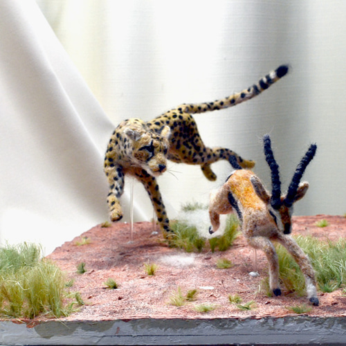 チーター＆トムソンガゼル 羊毛フェルト おばけ＊ねこ 通販
