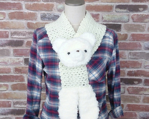 マフラーで仲良しクマ♡冬 くまぬいぐるみ なかよしマフラーくまさん くま|くまぬいぐるみ専門