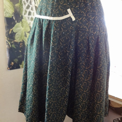 音符柄着物地シルクのキュロットスカート 3枚目の画像