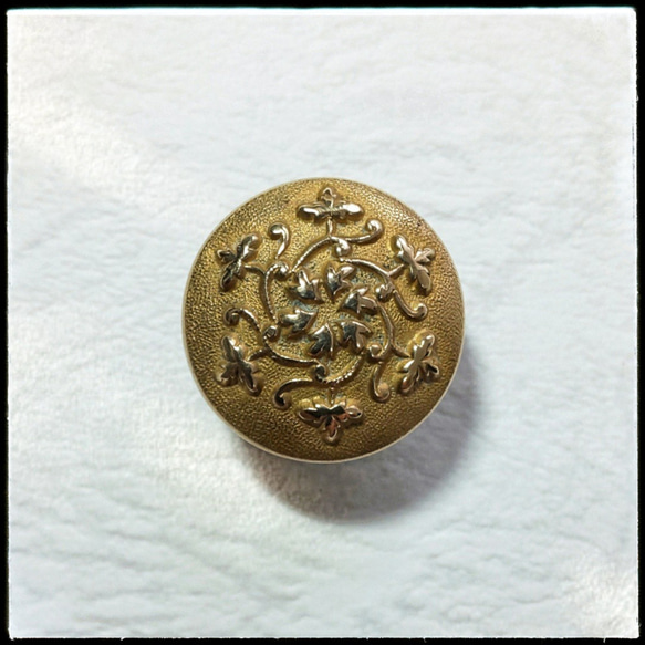 ◆骨董新着◆ Antique Button アイビー  ゴールデンエイジボタン 1枚目の画像