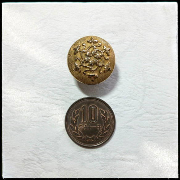 ◆骨董新着◆ Antique Button アイビー  ゴールデンエイジボタン 6枚目の画像