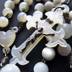 ◆骨董 新着◆ Antique Rosary Mother of Pearl アンティークロザリオ（十字架） 2枚目の画像