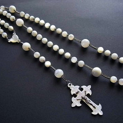 ◆骨董 新着◆ Antique Rosary Mother of Pearl アンティークロザリオ（十字架） 3枚目の画像