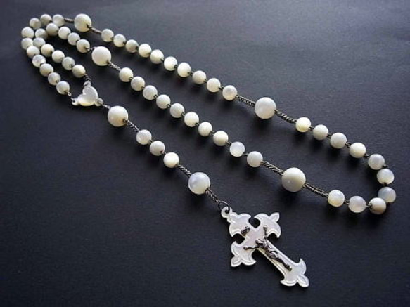 ◆骨董 新着◆ Antique Rosary Mother of Pearl アンティークロザリオ（十字架） 3枚目の画像