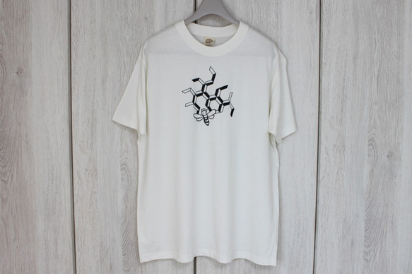 オーガニックコットンTシャツ☆ミツバチ☆ナチュラルXL 1枚目の画像