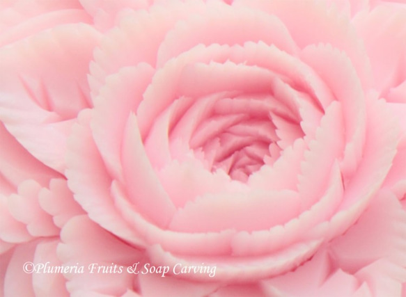 ひらひらピンクのお花☆ソープカービング 2枚目の画像