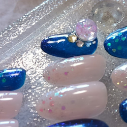 64 16枚セット スノードームネイル ネイルチップ（つけ爪