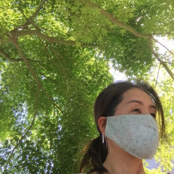 【送料無料】夏用マスク（シャインクール・UVカット94%・清涼・ひんやり・涼しい）〜 ミント 6枚目の画像