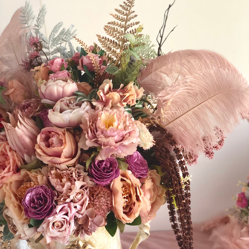 ラグジュアリー ロココ調 フラワーアレンジメント 特大サイズ 1点限り ロココ調フラワーアレンジメント ラグジュアリー ロココ調 光触媒 優雅
