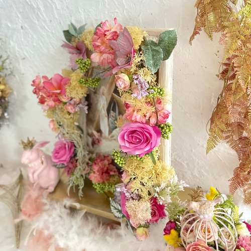 光触媒 フラワーアートフレーム メルヘンランド アートフラワー モカ